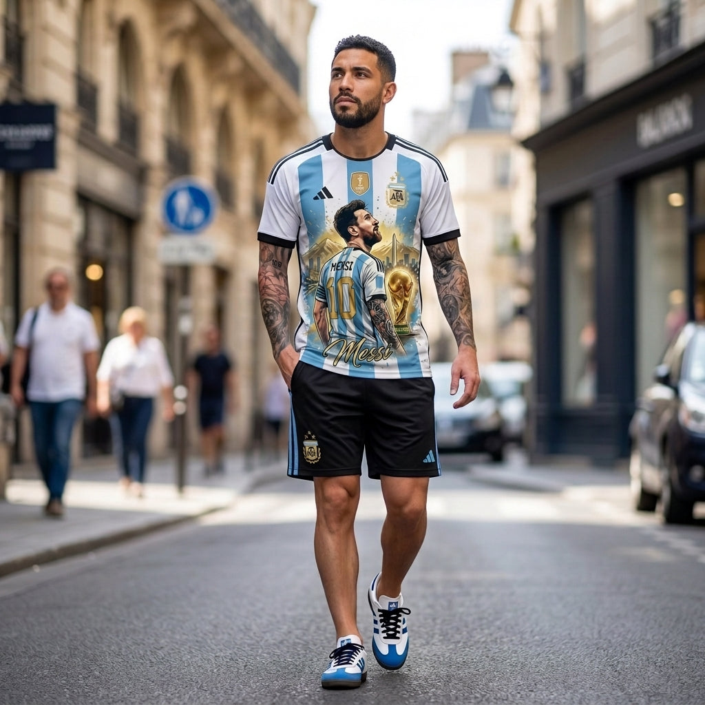 Special Edition Football Legend T-Shirt + Shorts Set — Pink Soccer Fan Outfit - Custom Fan Apparel Image 8