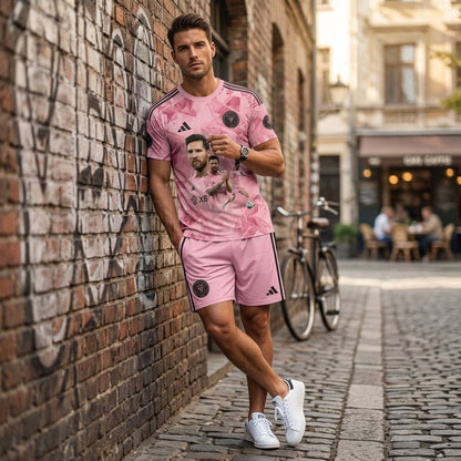 Special Edition Football Legend T-Shirt + Shorts Set — Pink Soccer Fan Outfit - Custom Fan Apparel Image 4