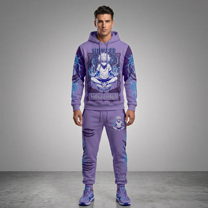Anime Hunter Hoodie & Sweatpants Set — Manga Inspired Tracksuit — Character Graphic Jogger Set for A - Custom Fan Apparel Image 8