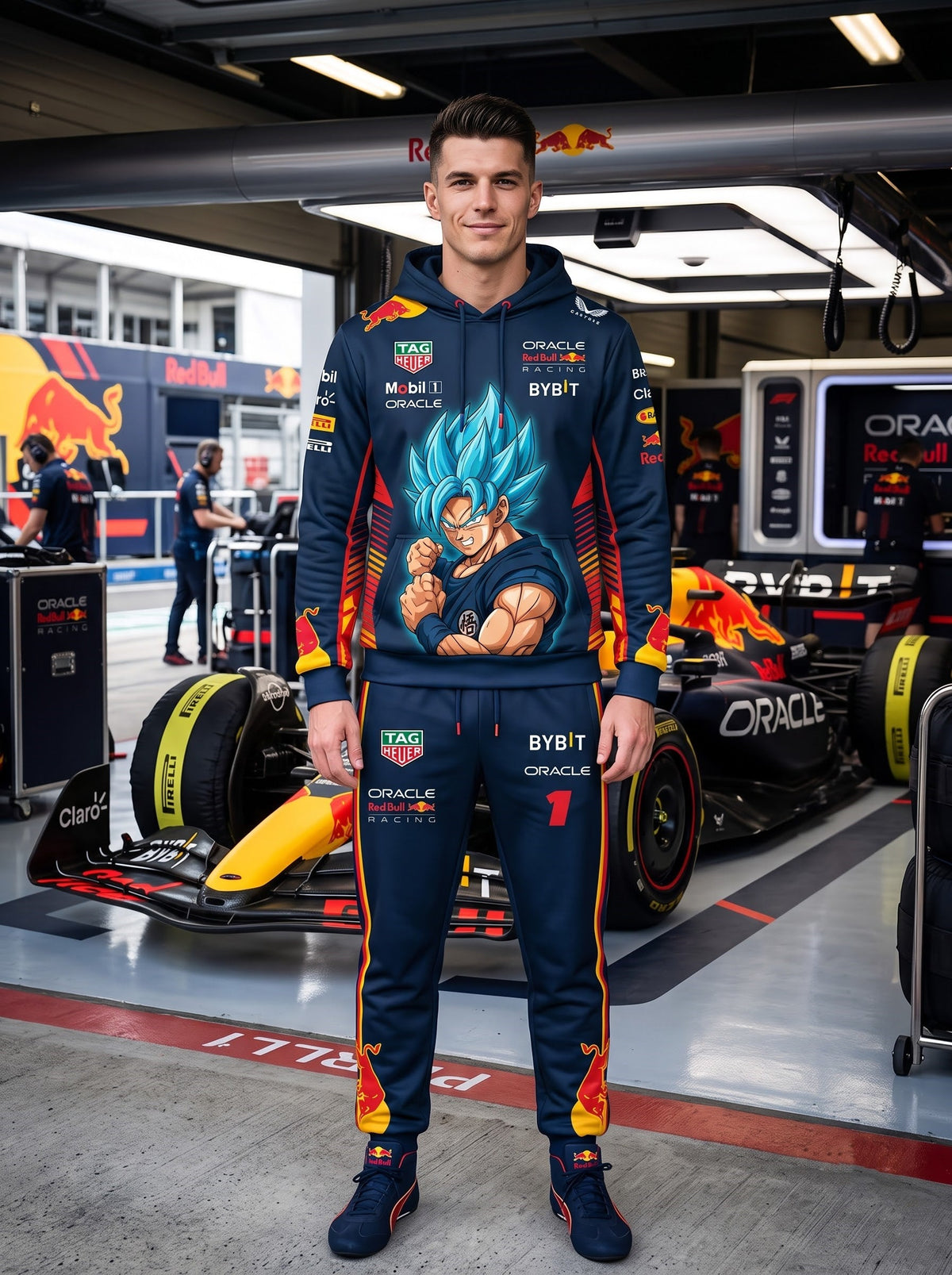 Sport Racing F1 x Son Goku Set — Hoodie & Sweatpants | 11 Formula Team Inspired Dragon Style