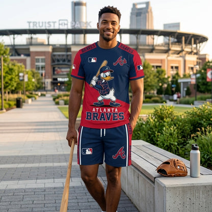 Cartoon Duck Baseball Fan T-Shirt And Shorts Set — Sport Outfit Combo | 30 Teams Available