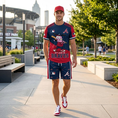 Sport Fan Set T-Shirt + Shorts — Cartoon Dog Baseball Inspired Outfit | All 30 Teams Available