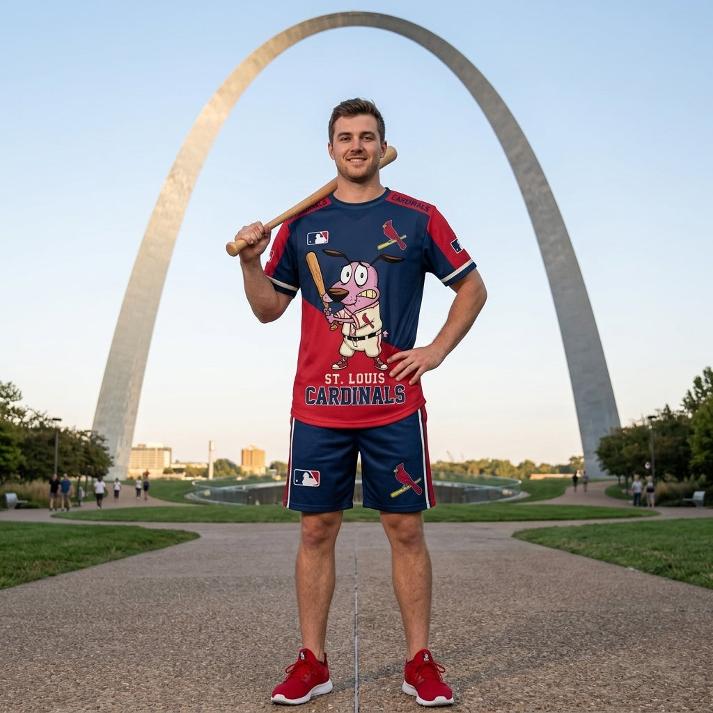 Sport Fan Set T-Shirt + Shorts — Cartoon Dog Baseball Inspired Outfit | All 30 Teams Available - Custom Fan Apparel Image 18