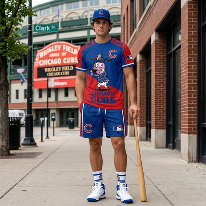 Sport Fan Set T-Shirt + Shorts — Cartoon Dog Baseball Inspired Outfit | All 30 Teams Available