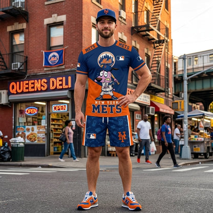 Sport Fan Set T-Shirt + Shorts — Cartoon Dog Baseball Inspired Outfit | All 30 Teams Available