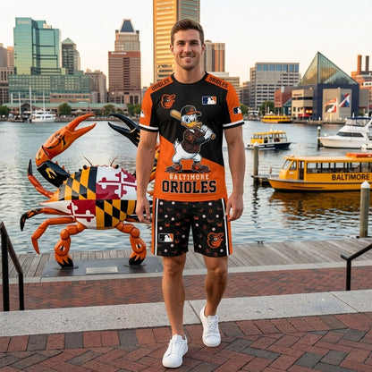 Cartoon Duck Baseball Fan T-Shirt And Shorts Set — Sport Outfit Combo | 30 Teams Available - Custom Fan Apparel Image 8