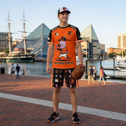 Sport Fan Set T-Shirt + Shorts — Cartoon Dog Baseball Inspired Outfit | All 30 Teams Available