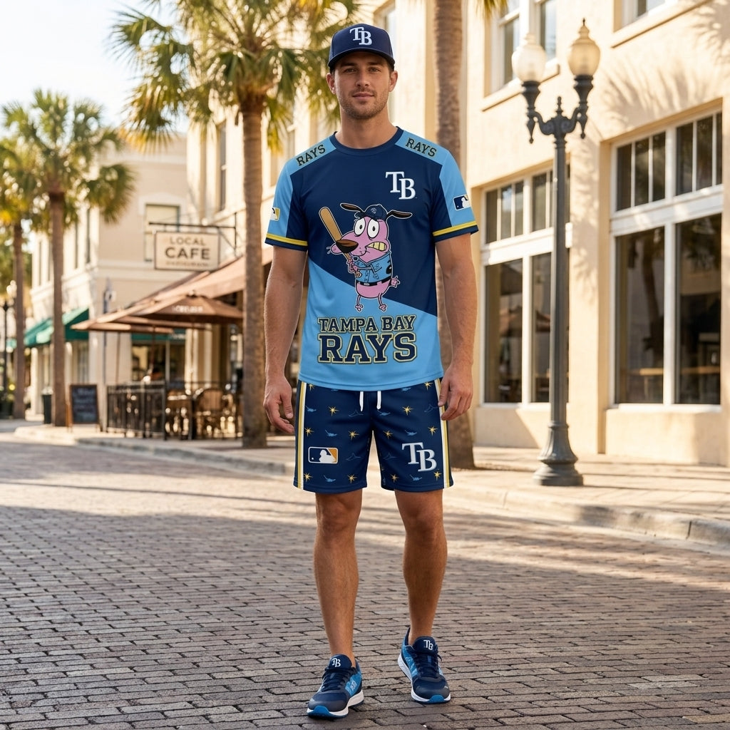Sport Fan Set T-Shirt + Shorts — Cartoon Dog Baseball Inspired Outfit | All 30 Teams Available