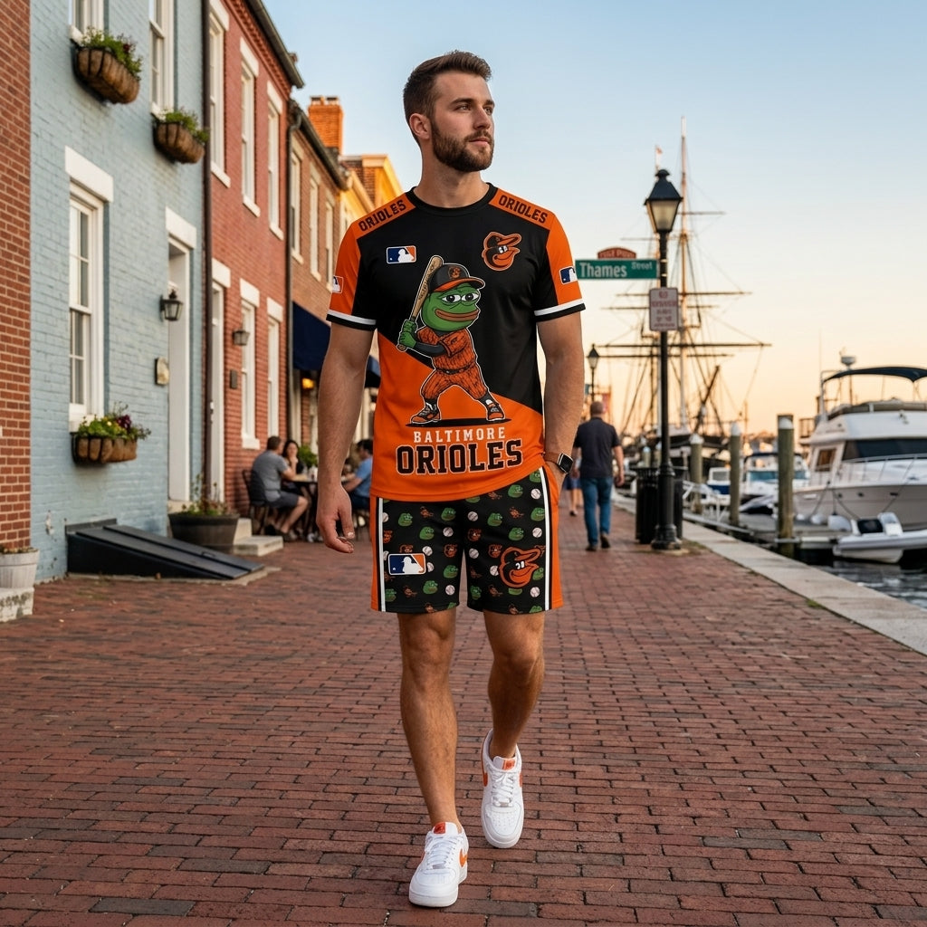 Meme Frog Baseball Fan T-Shirt And Shorts Set — Funny Sport Outfit | 30 Teams Available - Custom Fan Apparel Image 10