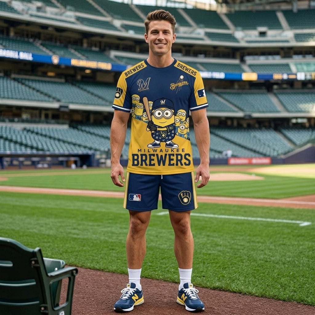 Minions MLB Baseball Fan Set — T-Shirt & Shorts | All 30 Teams Available