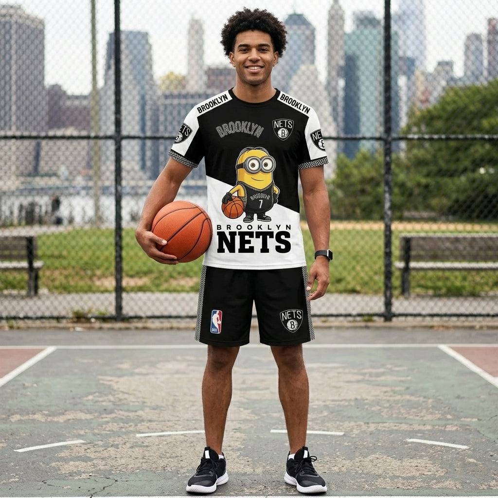 Minions NBA Basketball Fan Set — T-Shirt & Shorts | All 30 Teams Available - Custom Fan Apparel Image 7