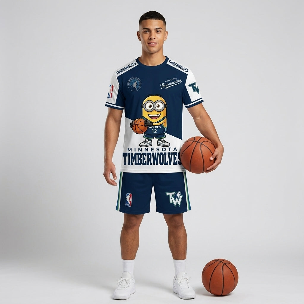 Minions NBA Basketball Fan Set — T-Shirt & Shorts | All 30 Teams Available