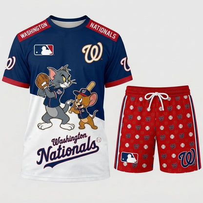 All USA Baseball Teams Inspired Fan Set — Graphic T-Shirt And Shorts Combo Outfit