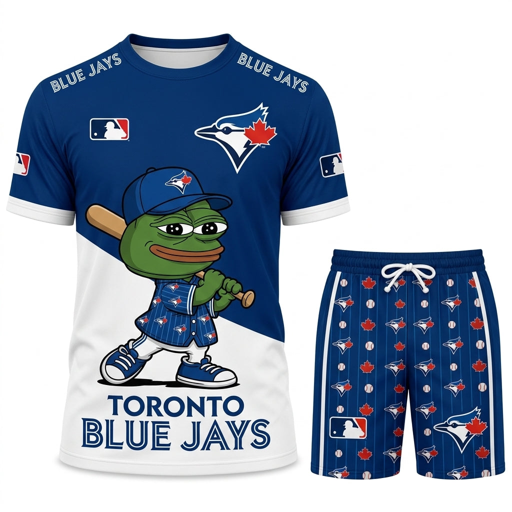 Meme Frog Baseball Fan T-Shirt And Shorts Set — Funny Sport Outfit | 30 Teams Available - Custom Fan Apparel Image 15