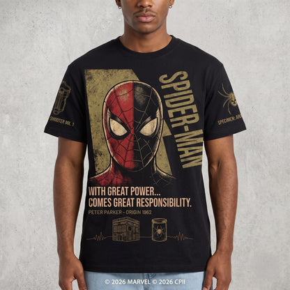 Black Long Sleeve Shirt — Comic Web Hero Inspired Back Print Tee — Superhero Fan Streetwear Gift - Custom Fan Apparel Image 6