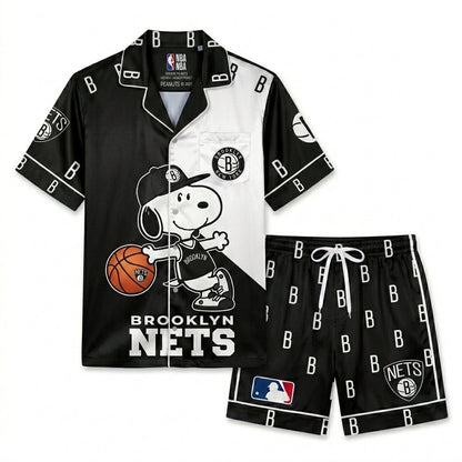 SHORT-SLEEVE PAJAMAS SET FOR BASKETBALL FAN - Custom Fan Apparel Image 3