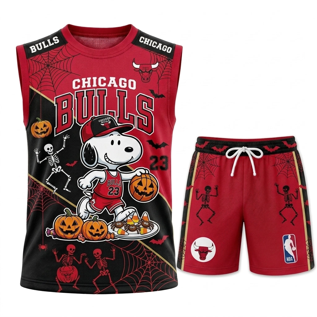 Limited Halloween Basketball Set — Cartoon Beagle Jersey + Shorts | 30 Teams
