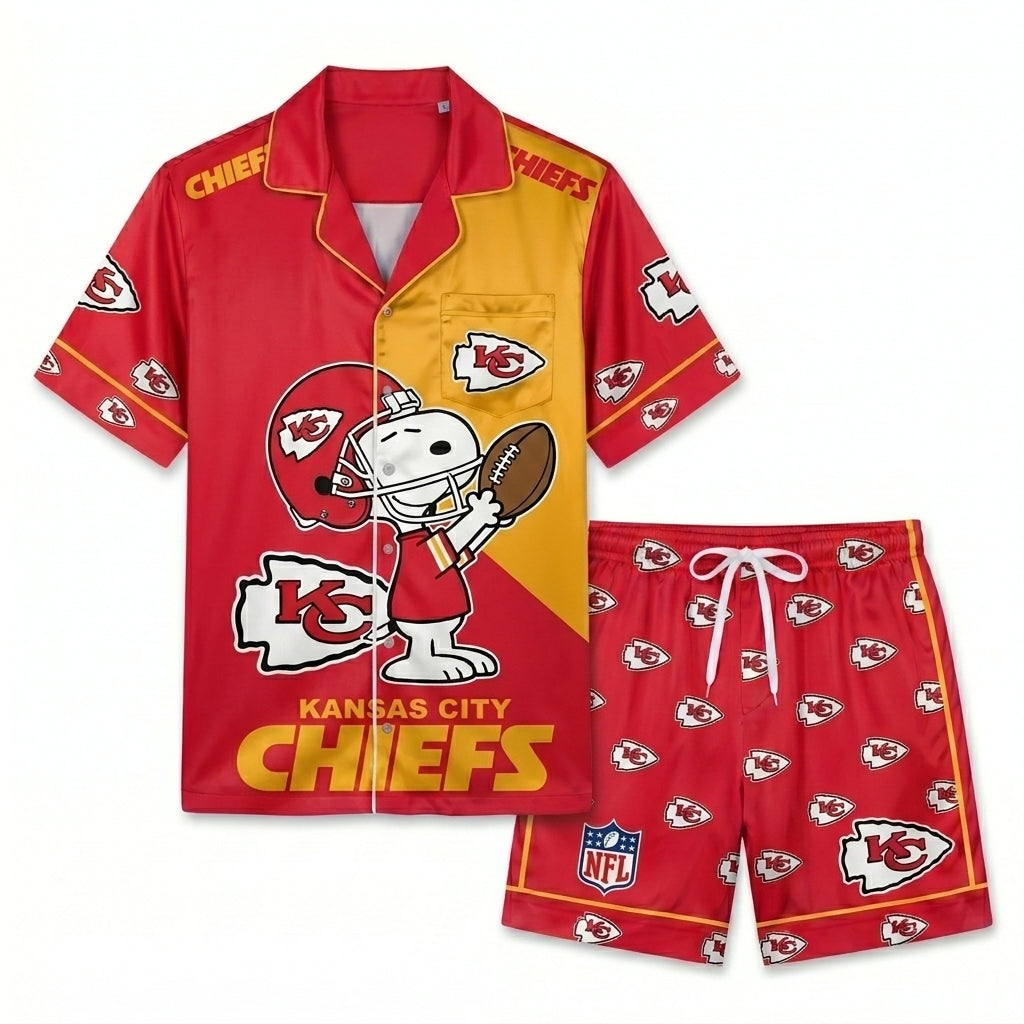 SHORT-SLEEVE PAJAMAS SET FOR TOP TEAM FOOTBALL FAN - Custom Fan Apparel Image 3