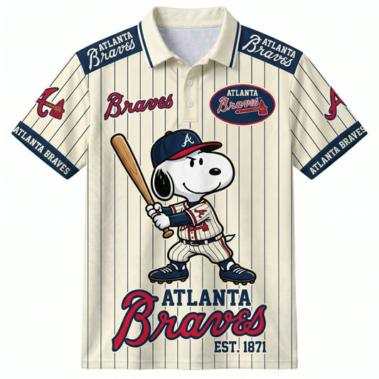 National League — NL Baseball Polo Shirt — Team Color Game Day Polo — Cartoon Dog Baseball Inspired  - Custom Fan Apparel Image 1