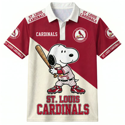 National League — NL Baseball Polo Shirt — Team Color Game Day Polo — Cartoon Dog Baseball Inspired  - Custom Fan Apparel Image 19