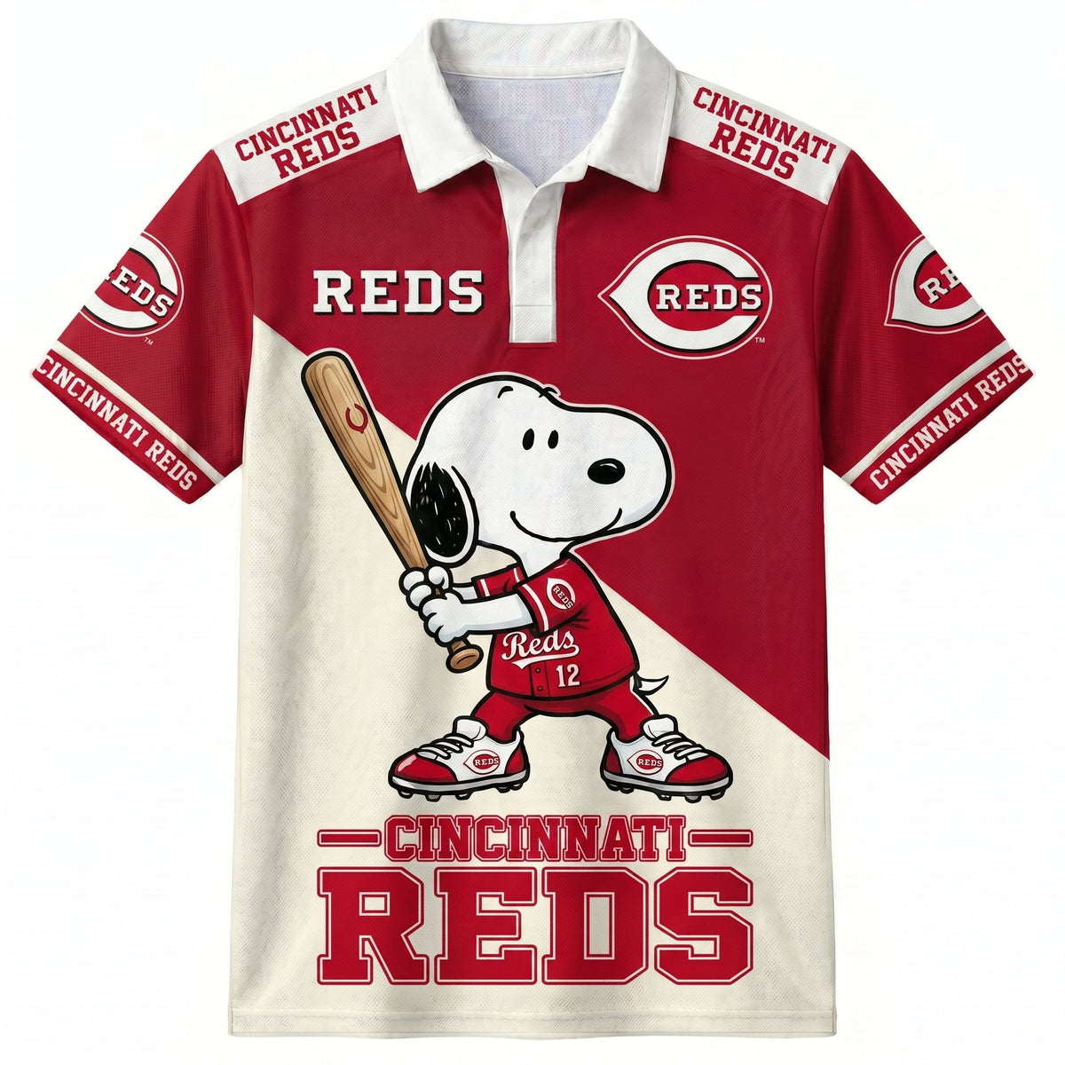 National League — NL Baseball Polo Shirt — Team Color Game Day Polo — Cartoon Dog Baseball Inspired  - Custom Fan Apparel Image 13