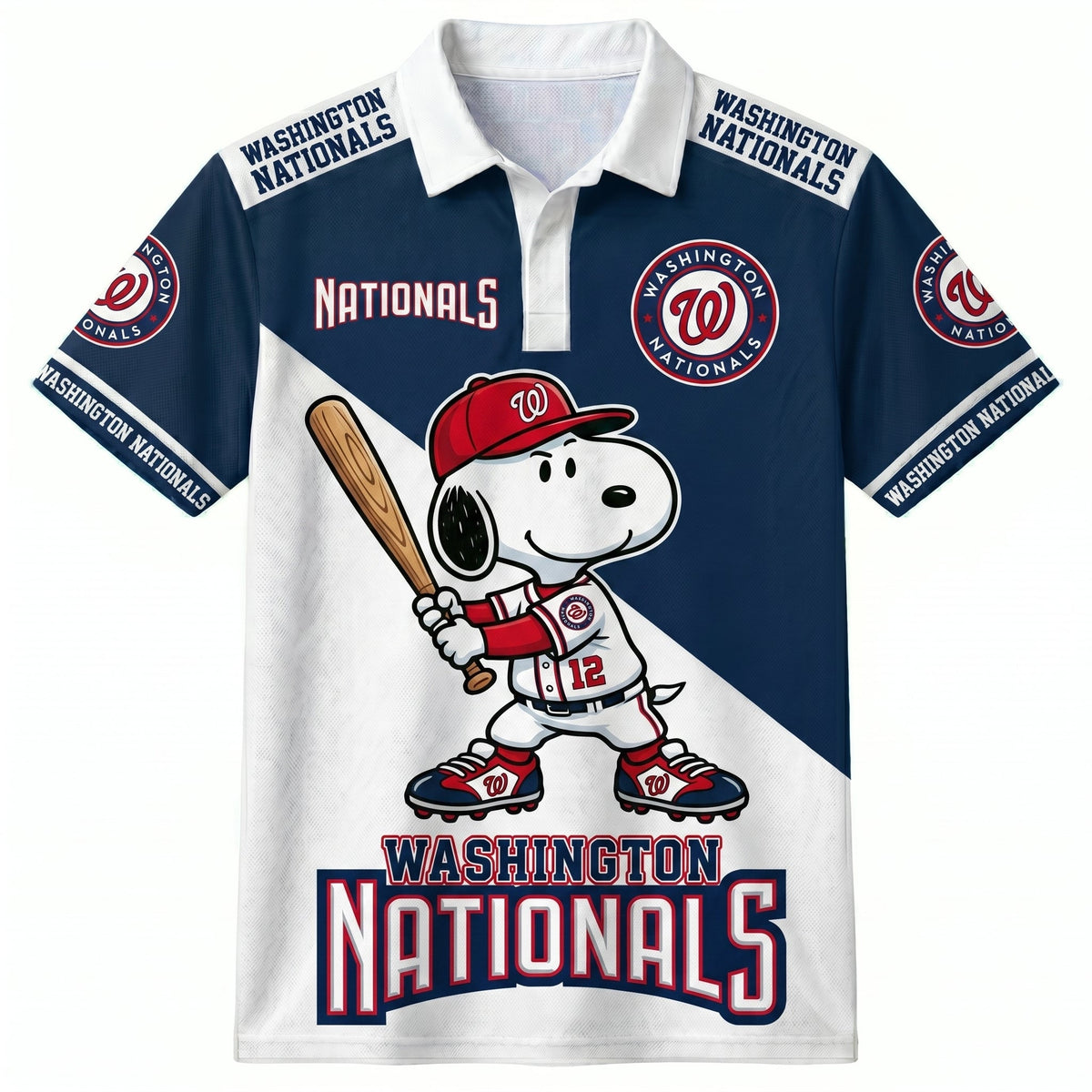 National League — NL Baseball Polo Shirt — Team Color Game Day Polo — Cartoon Dog Baseball Inspired  - Custom Fan Apparel Image 9