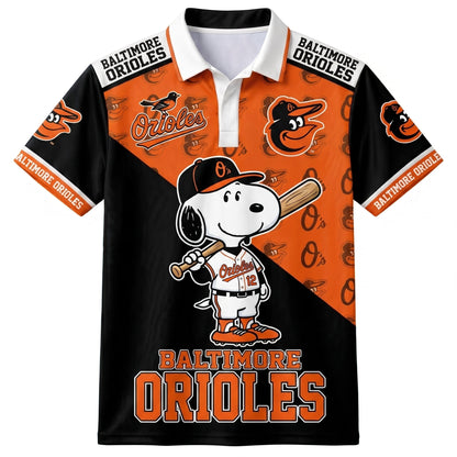 American League - AL Baseball Polo Shirt — Team Color Game Day Polo — Cartoon Dog Baseball Inspired  - Custom Fan Apparel Image 3