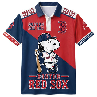 American League - AL Baseball Polo Shirt — Team Color Game Day Polo — Cartoon Dog Baseball Inspired  - Custom Fan Apparel Image 5