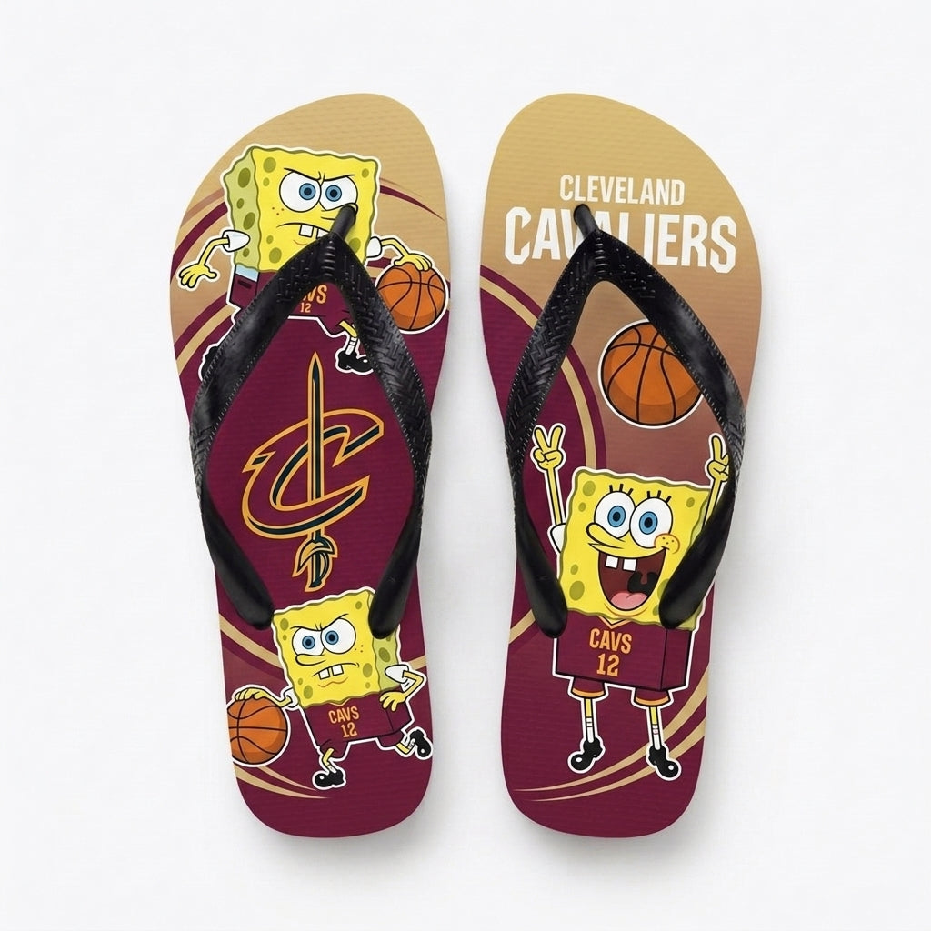 Funny Sponge Basketball Flip Flops — Sport Fan Beach Sandals | 30 Teams Available - Custom Fan Apparel Image 8