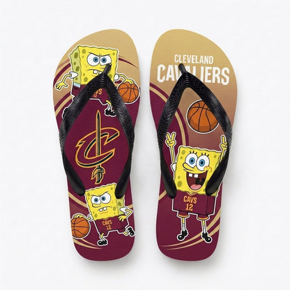 Funny Sponge Basketball Flip Flops — Sport Fan Beach Sandals | 30 Teams Available - Custom Fan Apparel Image 8