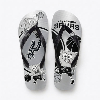 Funny Sponge Basketball Flip Flops — Sport Fan Beach Sandals | 30 Teams Available