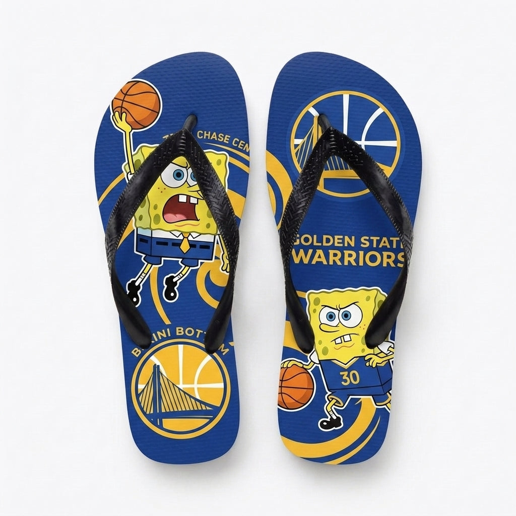 Funny Sponge Basketball Flip Flops — Sport Fan Beach Sandals | 30 Teams Available