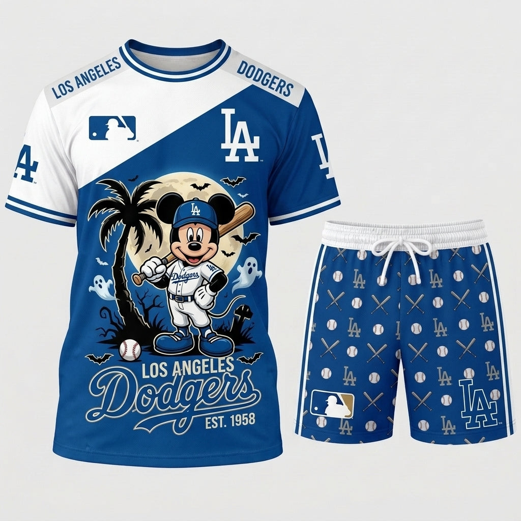 Halloween Baseball Fan T-Shirt And Shorts Set — Cartoon Mouse Sport Outfit | 30 Teams Available - Custom Fan Apparel Image 9