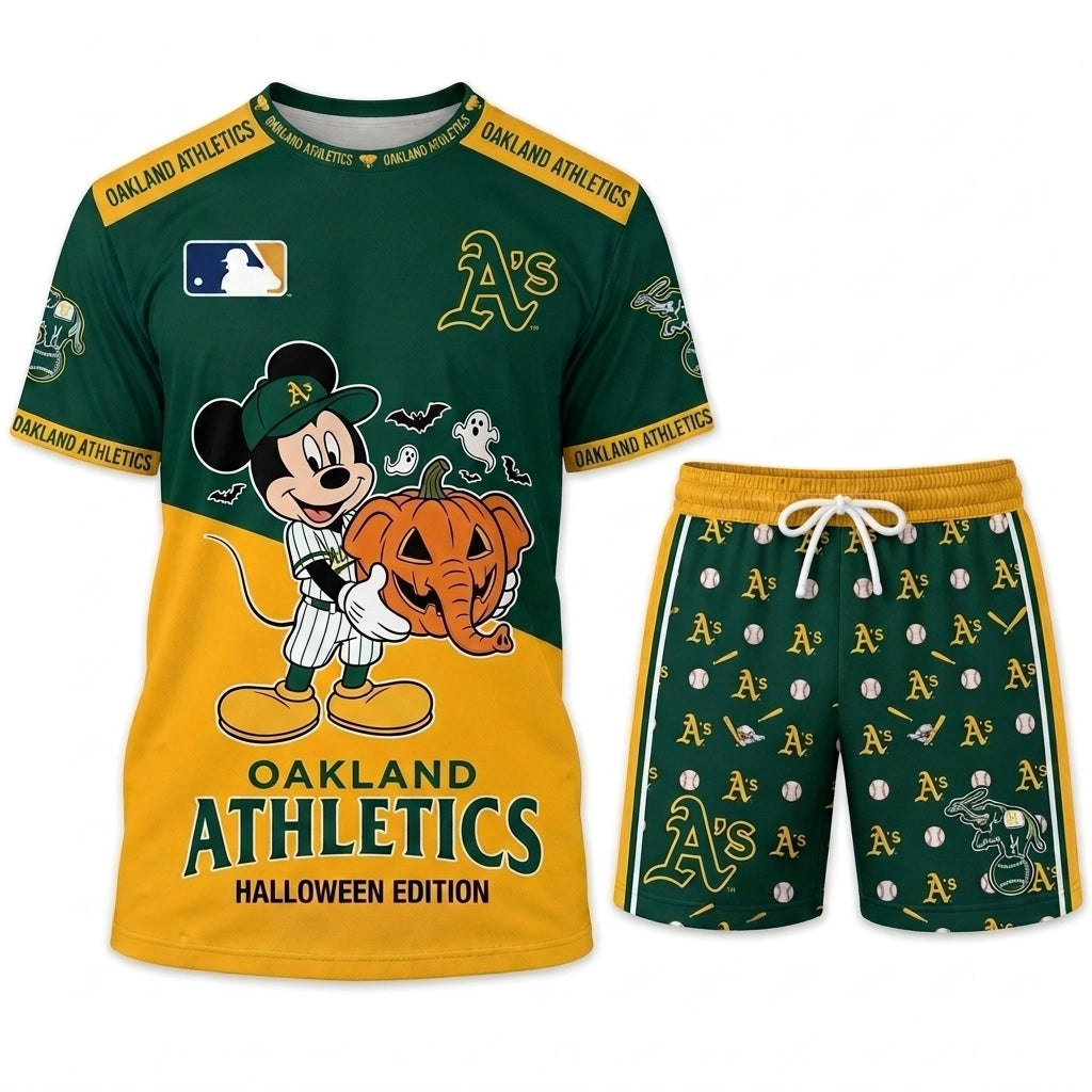 Halloween Baseball Fan T-Shirt And Shorts Set — Cartoon Mouse Sport Outfit | 30 Teams Available - Custom Fan Apparel Image 5