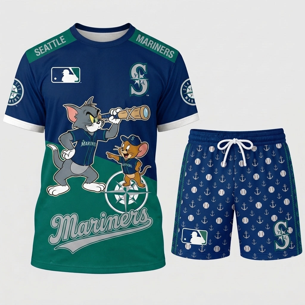 All USA Baseball Teams Inspired Fan Set — Graphic T-Shirt And Shorts Combo Outfit