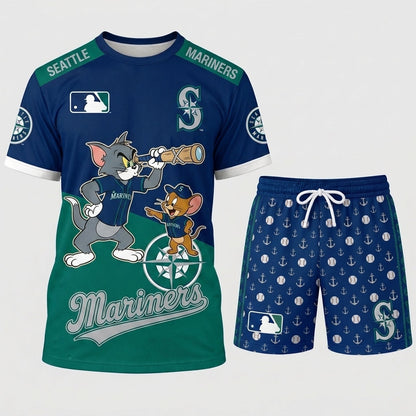 All USA Baseball Teams Inspired Fan Set — Graphic T-Shirt And Shorts Combo Outfit