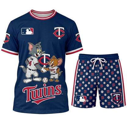 All USA Baseball Teams Inspired Fan Set — Graphic T-Shirt And Shorts Combo Outfit