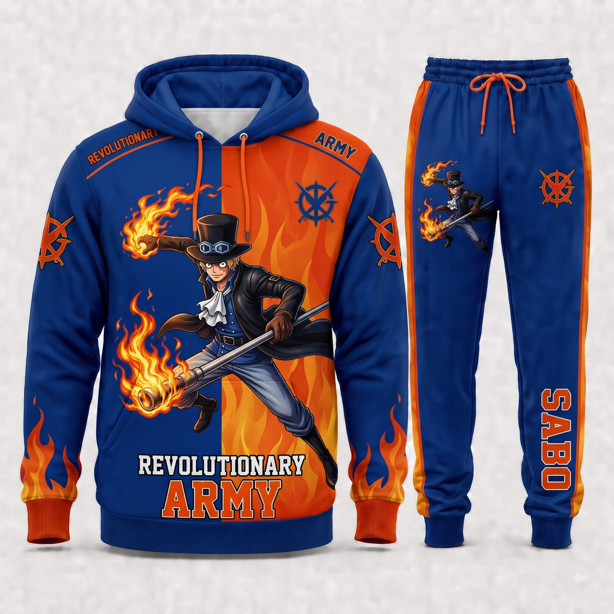 Sabo Hoodie & Sweatpants Tracksuit Set — One Piece Inspired - Custom Fan Apparel Image 1