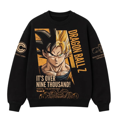Anime Dragon Ballz Battle Warrior Graphic Shirt, Black Manga Inspired T-Shirt, Sweatshirt & Hoodie, Japanese Streetwear Fan Gift