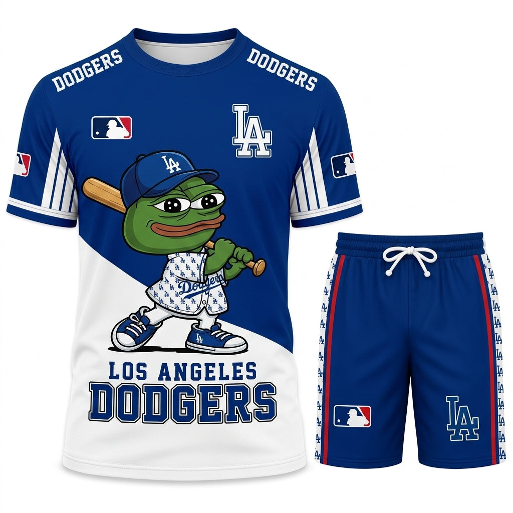 Meme Frog Baseball Fan T-Shirt And Shorts Set — Funny Sport Outfit | 30 Teams Available - Custom Fan Apparel Image 7