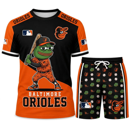 Meme Frog Baseball Fan T-Shirt And Shorts Set — Funny Sport Outfit | 30 Teams Available - Custom Fan Apparel Image 9