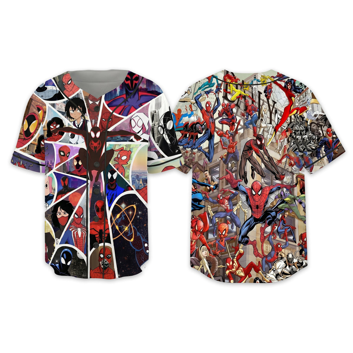 Custom Comic Web Hero Inspired Button Up Jersey - Custom Fan Apparel Image 1