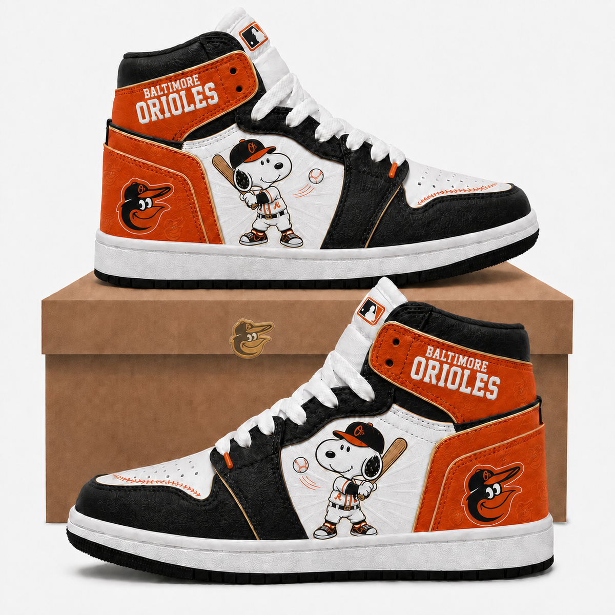 Snoopy MLB Baseball Fan High Top Sneakers | All 30 Teams Available - Custom Fan Apparel Image 4