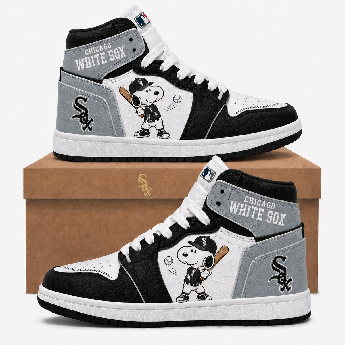 Snoopy MLB Baseball Fan High Top Sneakers | All 30 Teams Available - Custom Fan Apparel Image 7