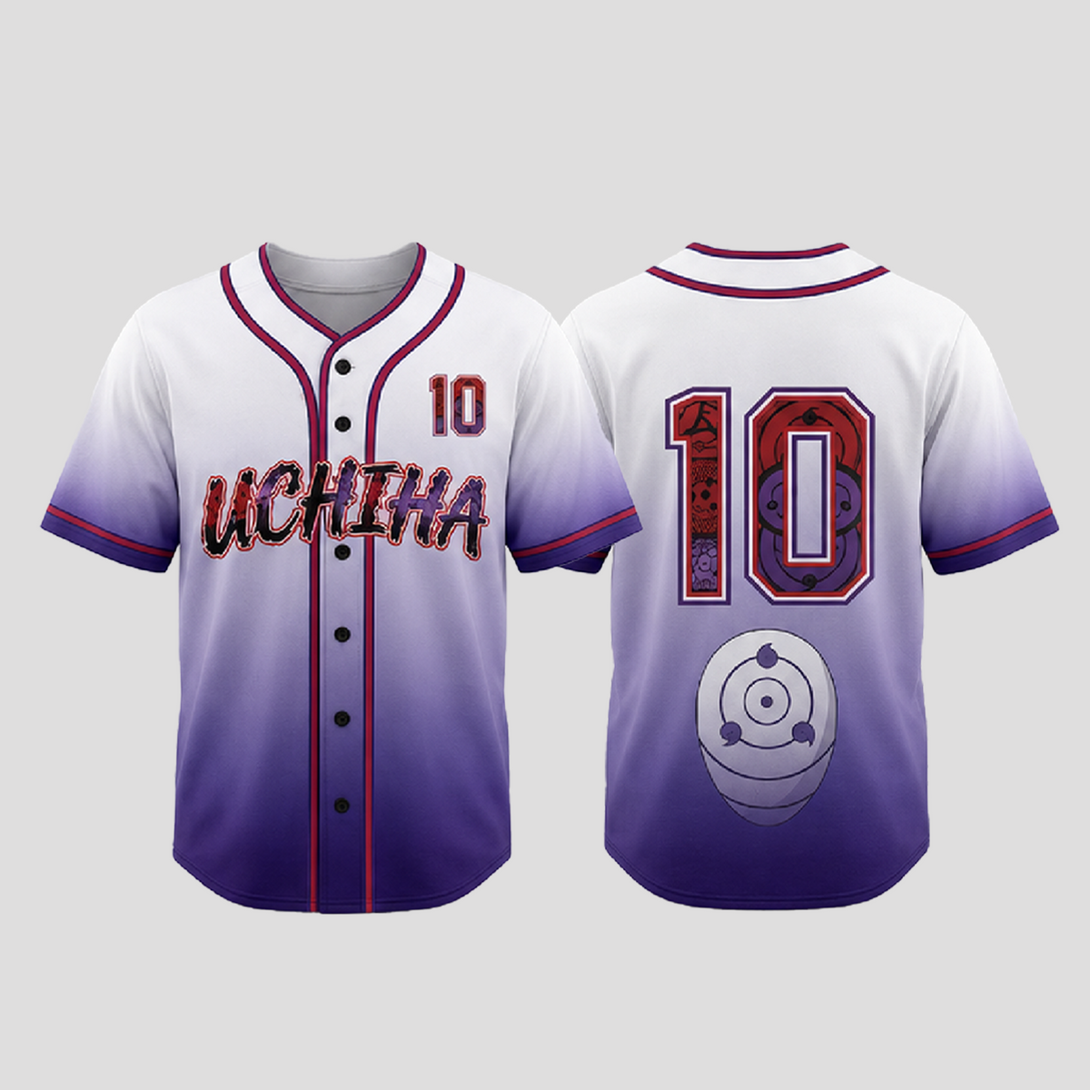 Custom Mystic Eye Baseball Jersey, Purple Gradient Anime Inspired Shirt - Custom Fan Apparel Image 5