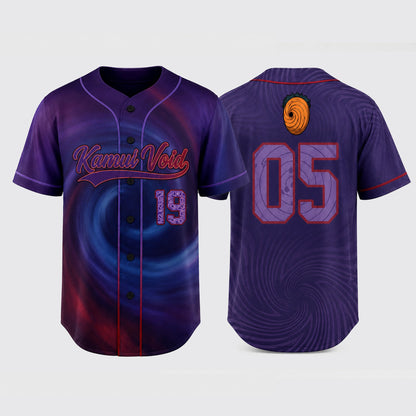 Custom Purple Anime Baseball Jersey, Spiral Ninja Inspired Personalized Shirt - Custom Fan Apparel Image 2