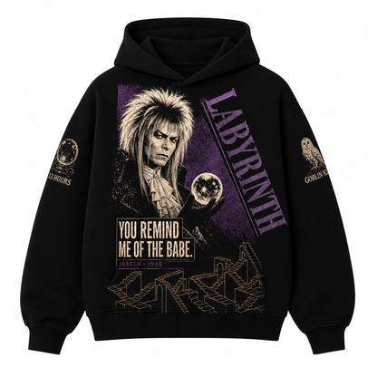 Goblin King Vintage Bootleg Tee/Hoodie – Labyrinth 1986 Graphic Shirt - Custom Fan Apparel Image 2