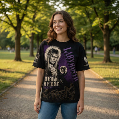 Goblin King Vintage Bootleg Tee/Hoodie – Labyrinth 1986 Graphic Shirt - Custom Fan Apparel Image 3