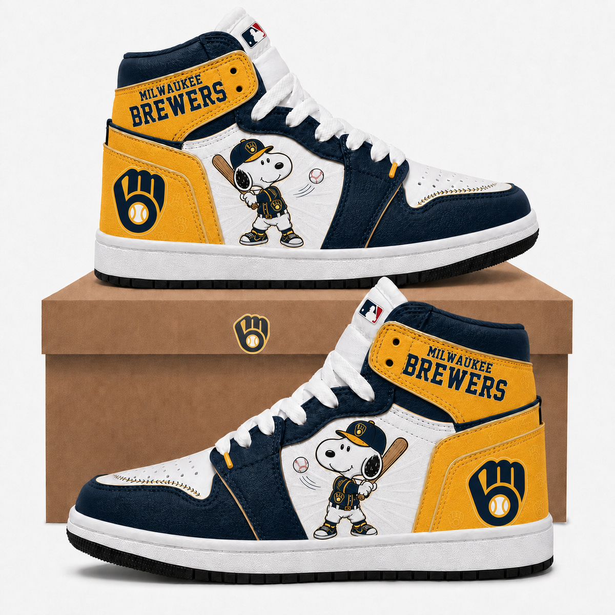 Snoopy MLB Baseball Fan High Top Sneakers | All 30 Teams Available - Custom Fan Apparel Image 17