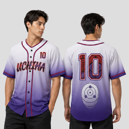 Custom Mystic Eye Baseball Jersey, Purple Gradient Anime Inspired Shirt - Custom Fan Apparel Image 1